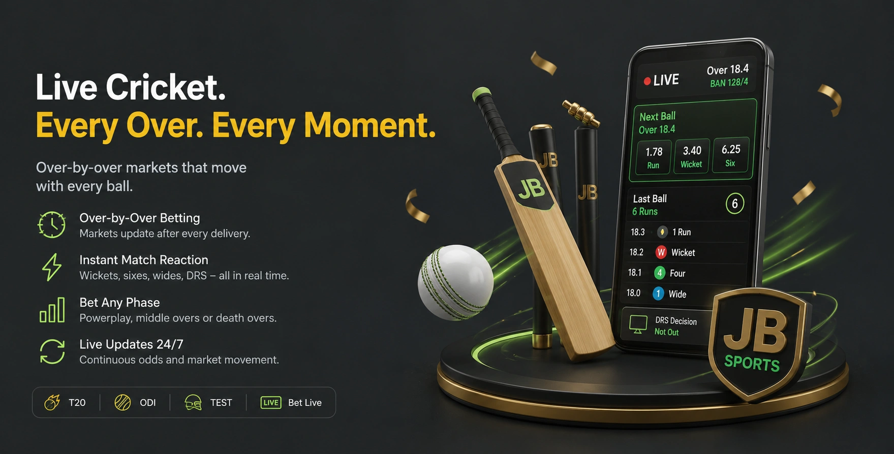 JB.COM live cricket betting for Bangladesh with match updates and live markets